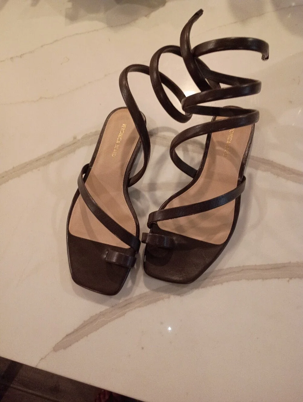 New Without Tags Veronica Beard Allura Brown  Wrap-Around Leather Belted Size 7
